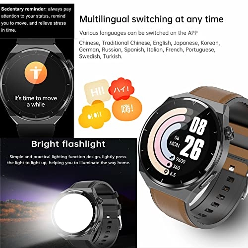 Blood Glucose Smart Watch - ECG HRV 20 Sports Modes