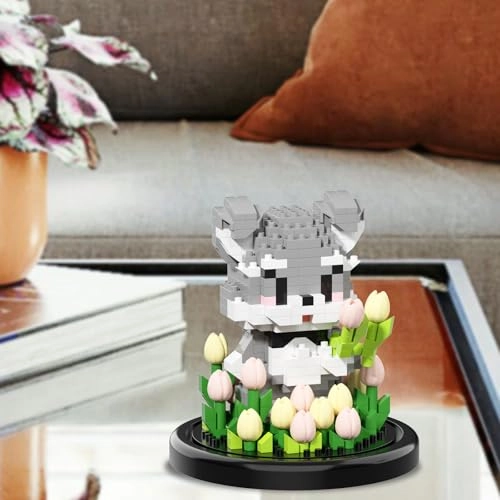 Artificial Flower Animal Building Set - Tulip Dog 446 pcs