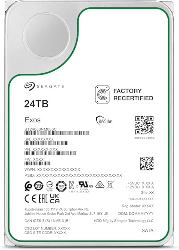 (Renewed) Exos X24 3.5" 7200rpm 512MB SATA 6Gb/s (ST24000NM000C) - 24 TB