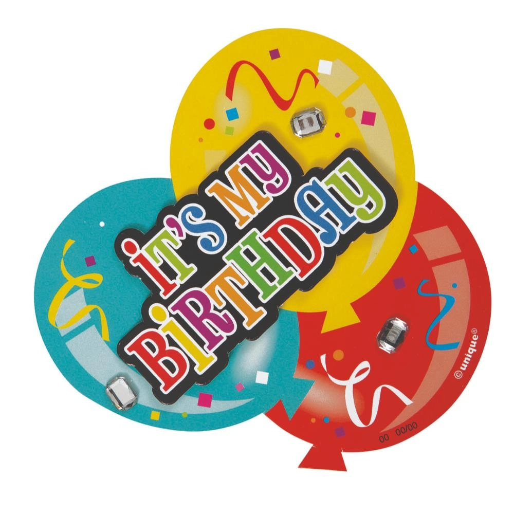 Unique Its My Birthday Balloons Deluxe Button - 1pcs
