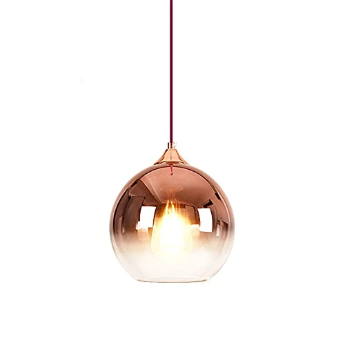Gradient Glass Ball Pendant Light - Rose gold 20cm