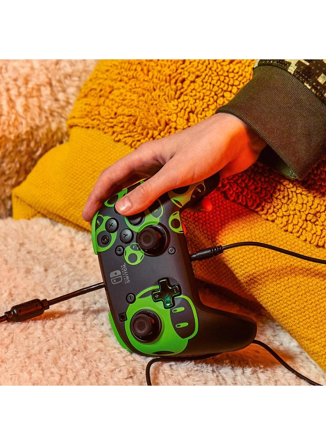 Nintendo Switch Sheikah Shoot Rematch Glow Wired Controller Black/Blue