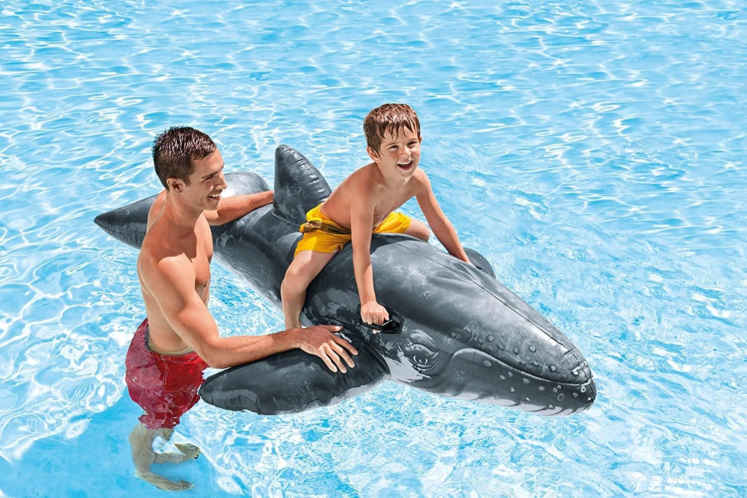 Blue Whale Inflatable Ride-On - 168 x 140 cm 2+