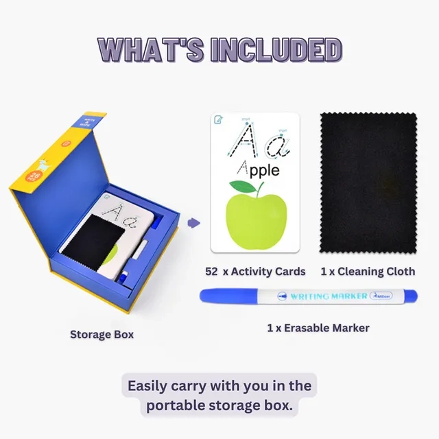 52 Write and Wipe Cards ABC and 123 - 4 +
