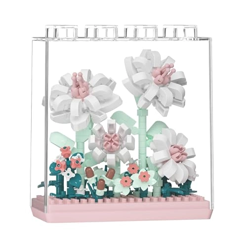 Gardenia Flower Bouquet Building Set - Acrylic Dust Cover Modular