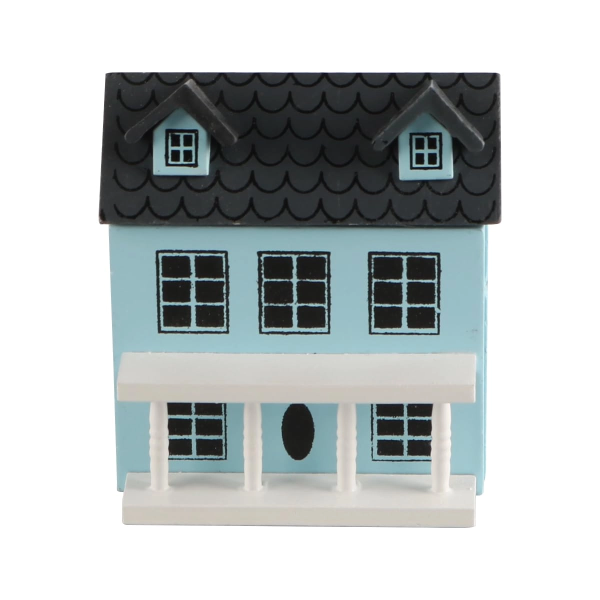 FONGKNOX Miniature Wooden House - Blue 7 x 6.5 x 6.1 cm