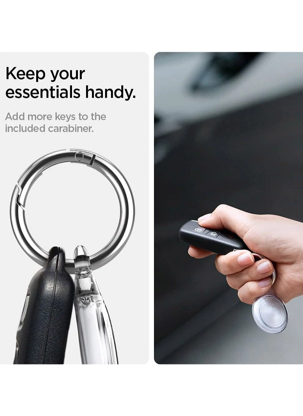 Ultra Hybrid - AirTag compatible White Carabiner