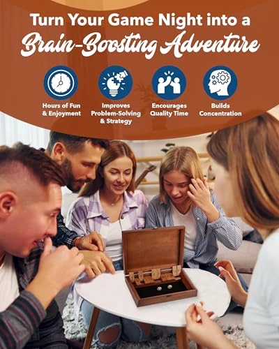 Shut the Box - 12 Numbers Old World Wood Box