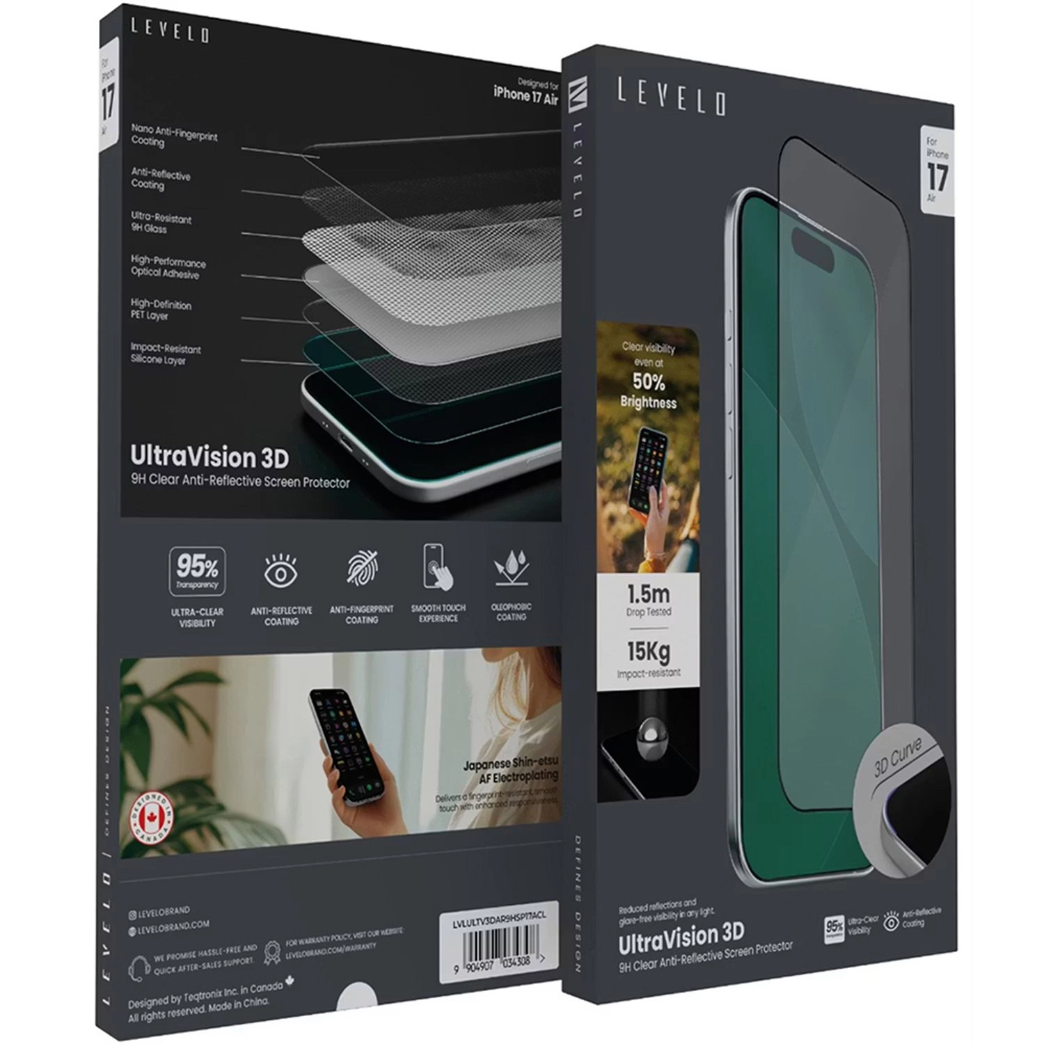 UltraVision 3D AR 9H Glass Screen Protector For iPhone 17 Air