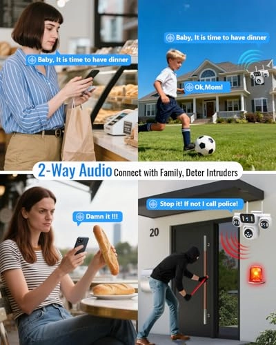 Quad lens security camera 8MP