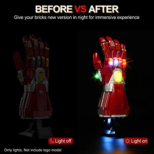 LED Light Kit for Lego Marvel Nano Gauntlet 76223 - Remote Control Version Multicolor