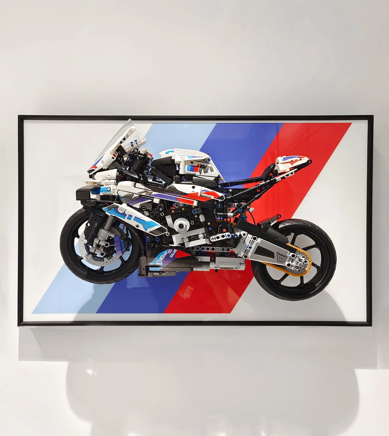 iCUANUTY Display Wallboard for LEGO 42130 Technic BMW M 1000 RR Motorcycle Model Kit - 65X40cm