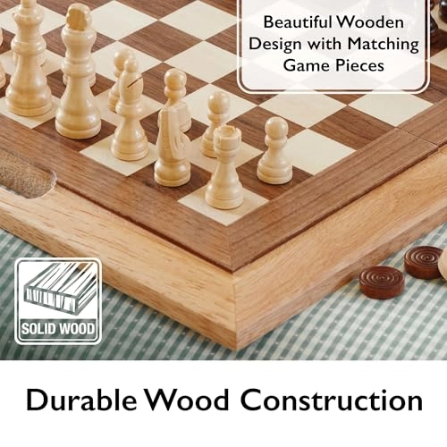 Dutchman 3-in-1 Combo Folding - Chess Checkers Backgammon