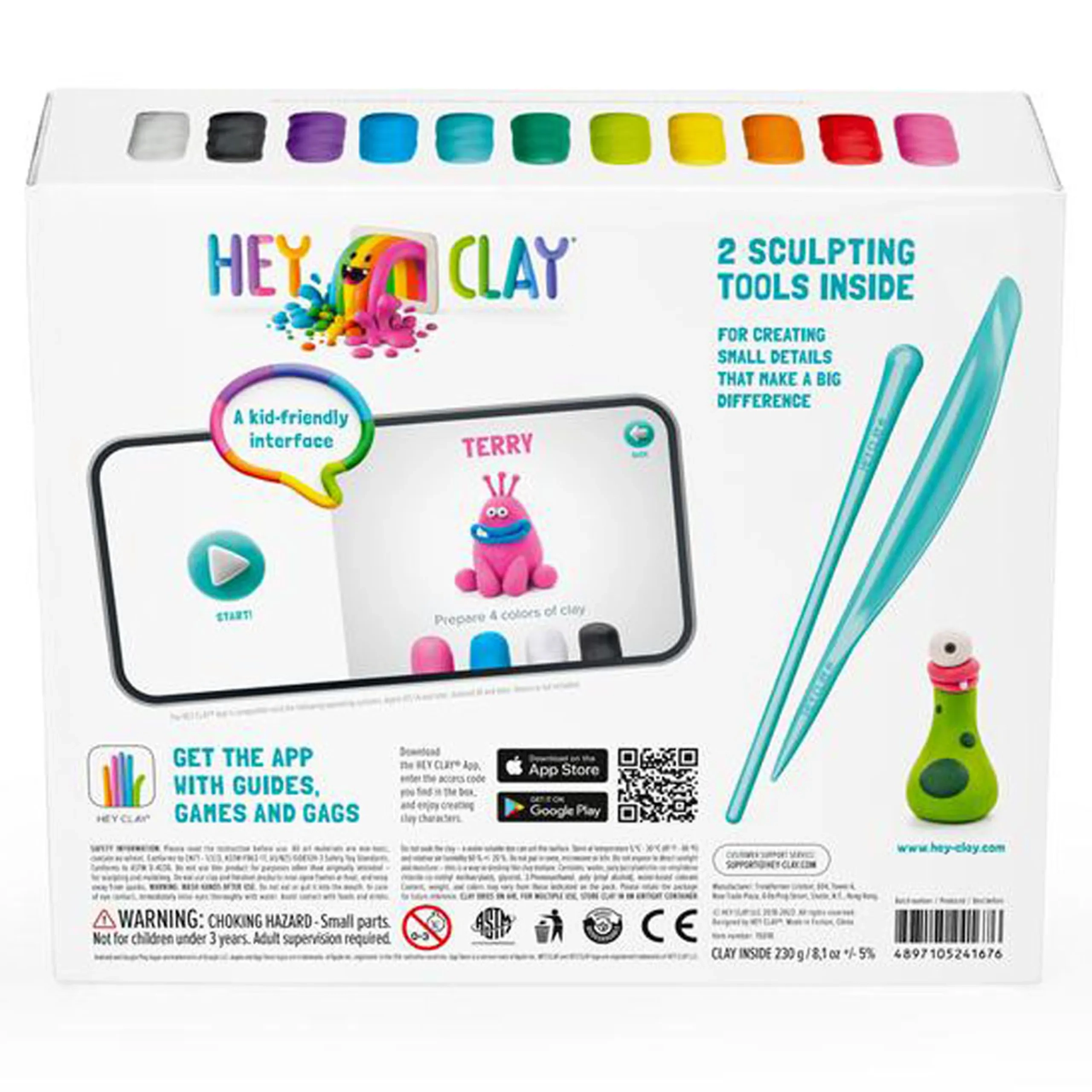 Monsters Modelling Air Dry Clay Kit - 650g 15pcs.