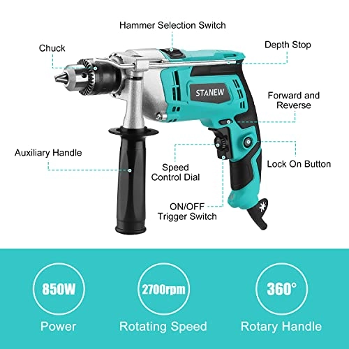 Cord Hammer Drill - 850 Watt-hours