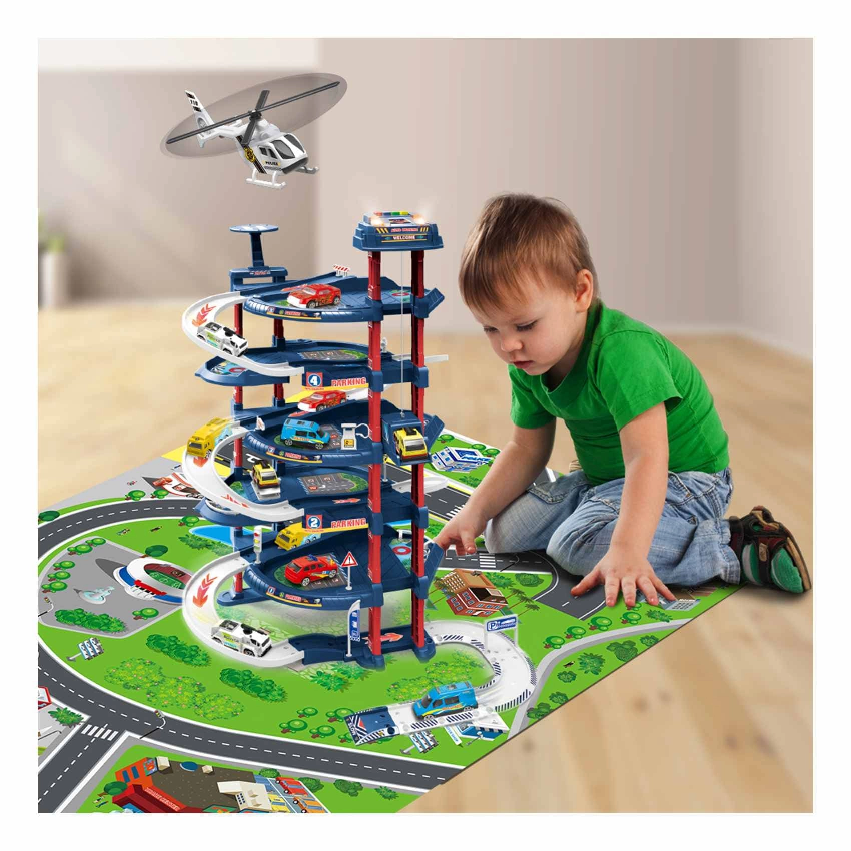 Five Multi-Storey Police Lift Parking Set - 1:64 82pcs