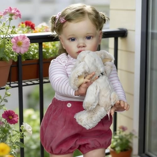 Pippa Reborn Baby Doll - 26 inch Cotton Vinyl Hand-rooted Curly Hair Ages 3+