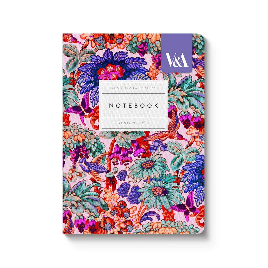 Ohh Deer Neon Floral Peacock Notebook A6 Softcover