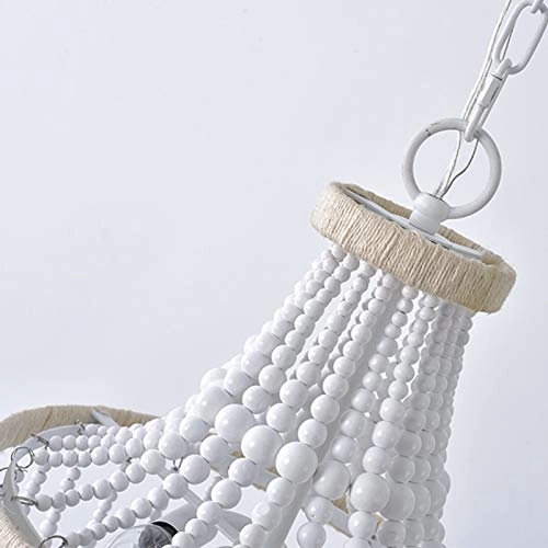 French Country Wooden Chandeliers - E14 3pc Retro white 40*60㎝