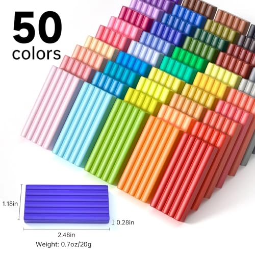 Polymer Clay Kit - 50 Colors 19 Carving Tools