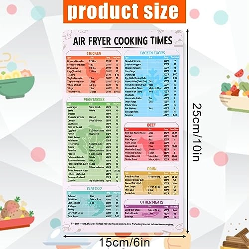 Air Fryer Magnetic Cheat Sheet - Paper 1 piece(s)