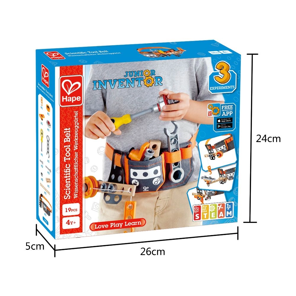 Junior Inventor Scientific Tool Belt Set Engineering - 4 years+ 19 pieces