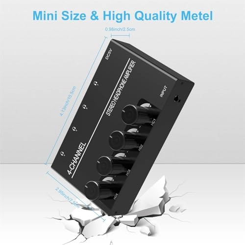 Headphone Amplifier - 4 Channel 1/4In 3.5mm TRS
