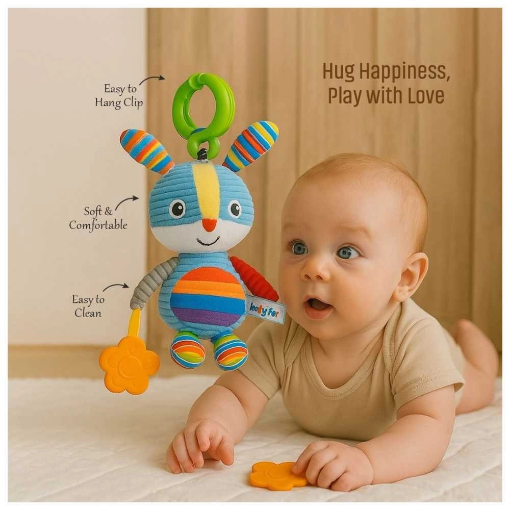 Mechanical Musical Bee Rattle + Vibrate & Voice Rabbit Toy - Suitable for 0 month & above 2