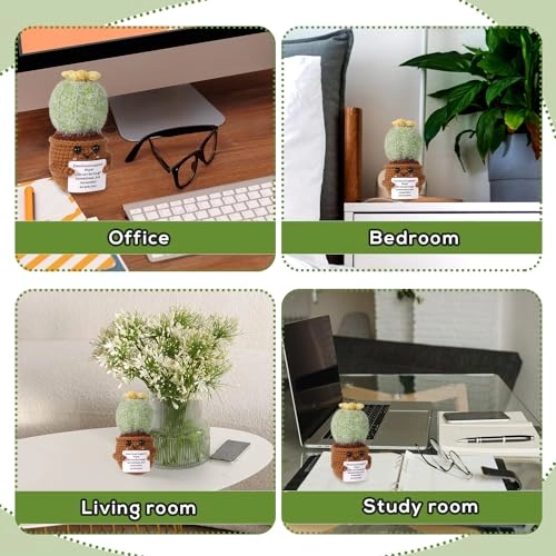 Cactus Funny Positive 13 cm Crochet