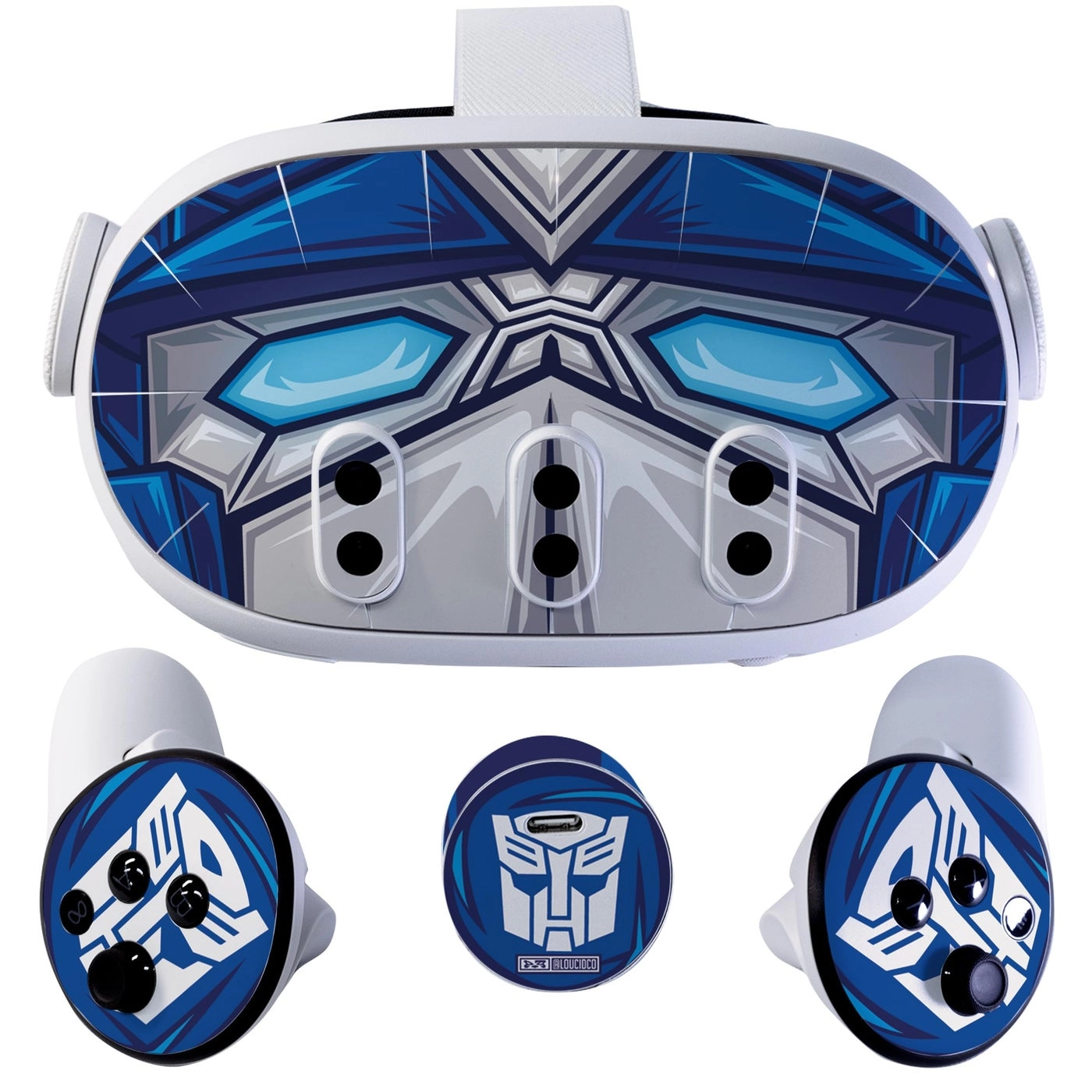 LOUCID SKINZ VR Headset Skin and Accessories Stickers Kit - Blue Compatible with Meta Quest 3