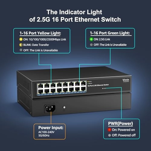 16x2.5G Ethernet Switch - 16-ports