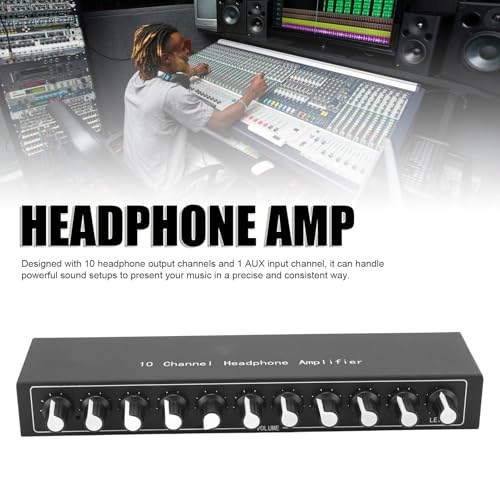 10 Channel Headphone Amplifier - Portable Built in Equalizer