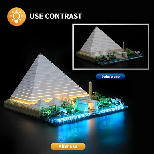 LED Light for LEGO 21058 Architecture Great Pyramid of Giza Set - Plastic