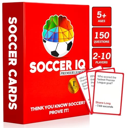 SOCCER IQ Soccer Trivia Card Game - English League Version 150 Questions