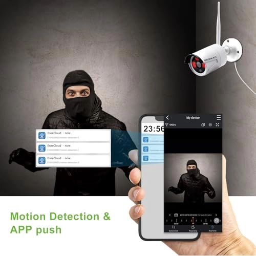 Wireless Security Camera System - 4x 3MP 10CH 2K/3MP