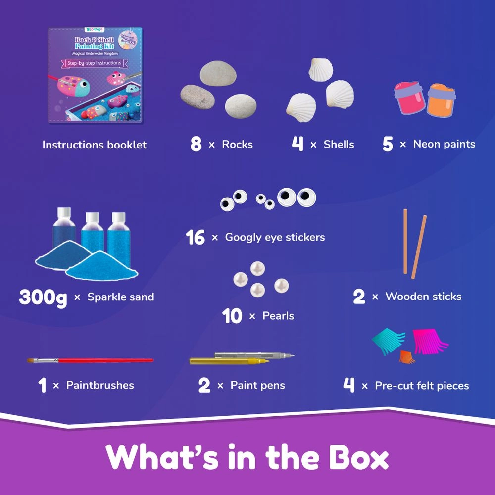 Rock & Shell Painting Kit - 50 Plus Pcs neon paints paint pens