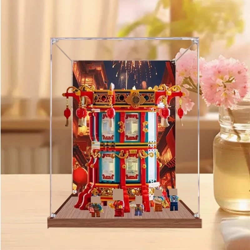 Display Case (80116) - 25x25x30cm Wood Bottom