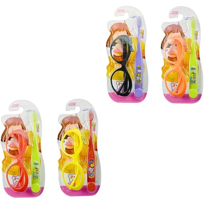 Children's Toothbrush Set with Sunglasses - Mixed Colors 1-Piece Pack