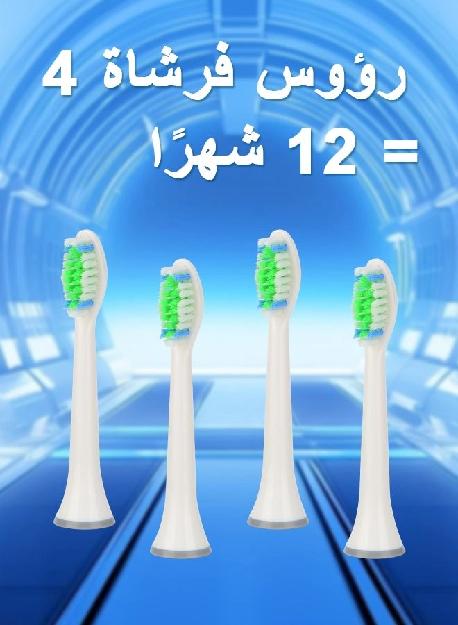 YWD-TB36-WH - 40000 VPM 4 Brush Heads USB Wireless Charging