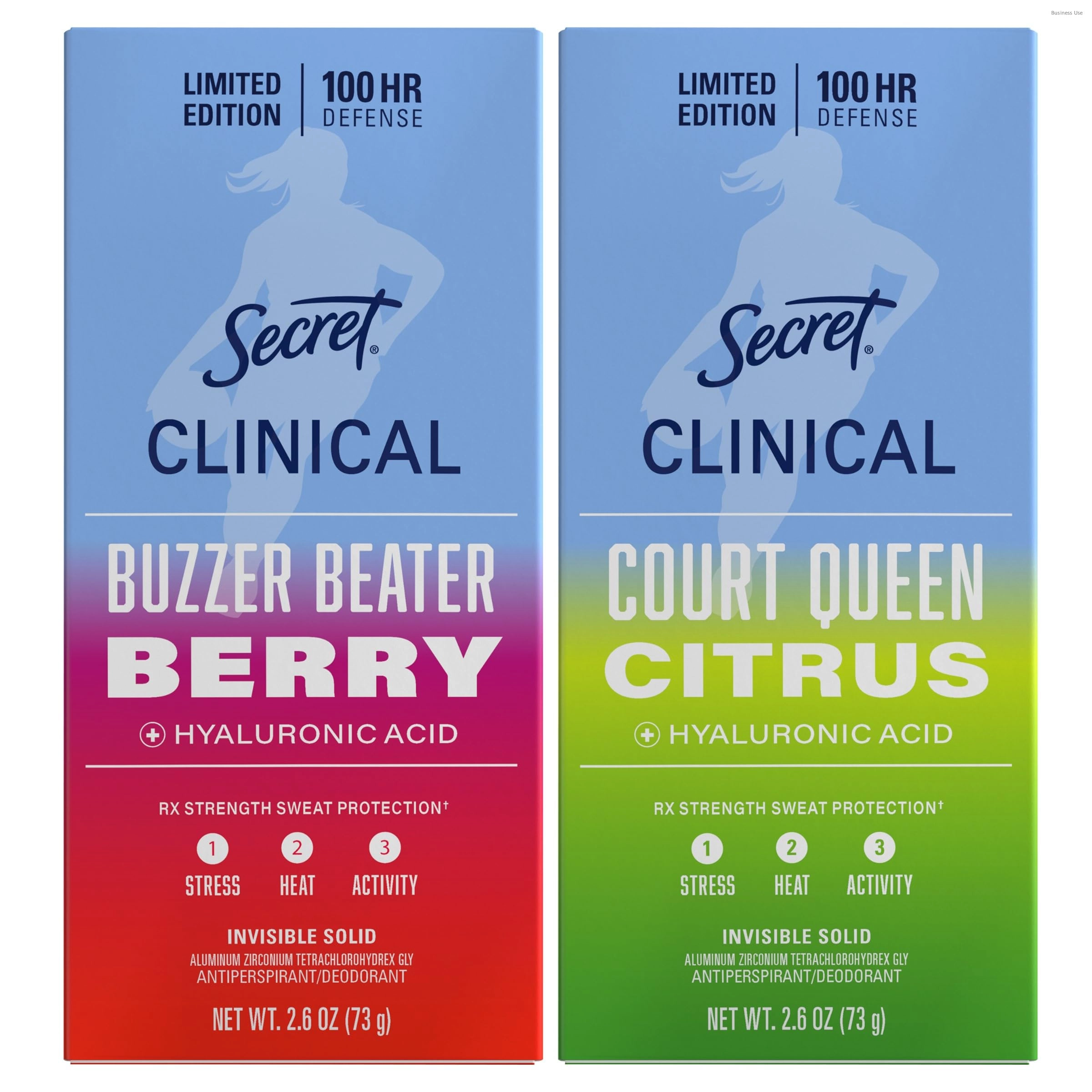 Secret Clinical Strength Antiperspirant Deodorant - Court Queen Citrus Buzzer Beater Berry 5.2 Ounce Bundle