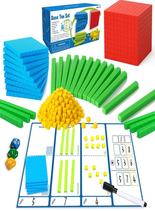 JUGGPENG Base Ten Blocks - Kindergarten 1st-3rd Grade 137 pieces