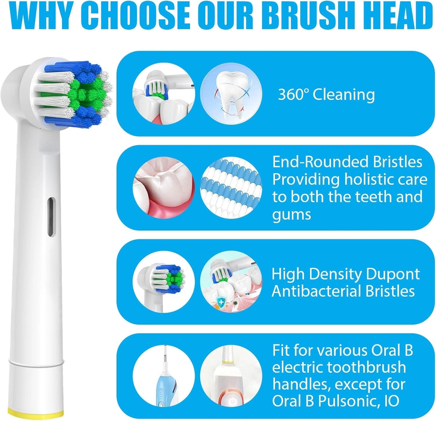 Replacement Toothbrush Heads - 20 Pcs Compatible with Oral-B Braun