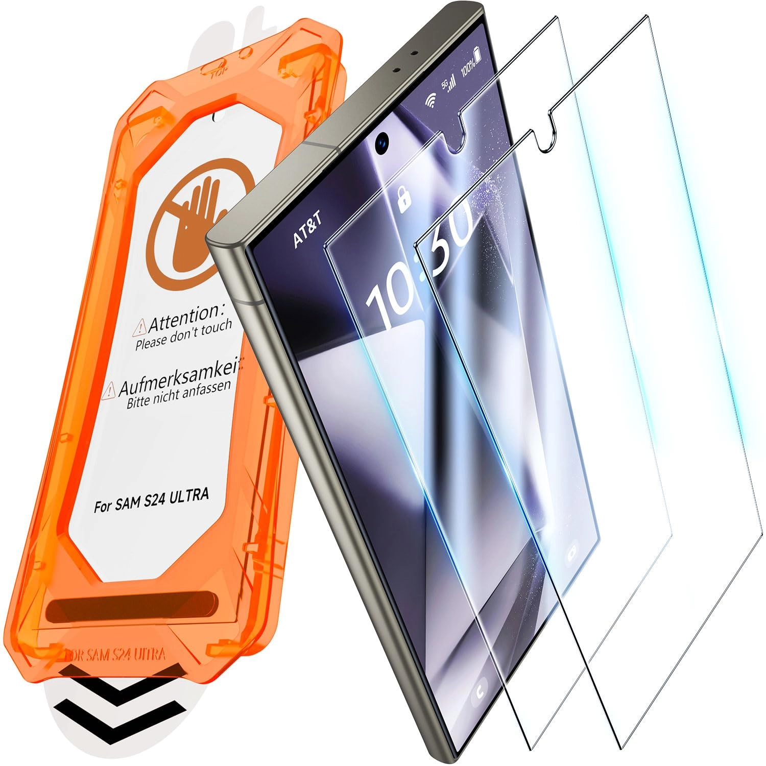 UniqueMe Full Screen Tempered Glass Screen Protector for Samsung Galaxy S24 Ultra (2-Pack)
