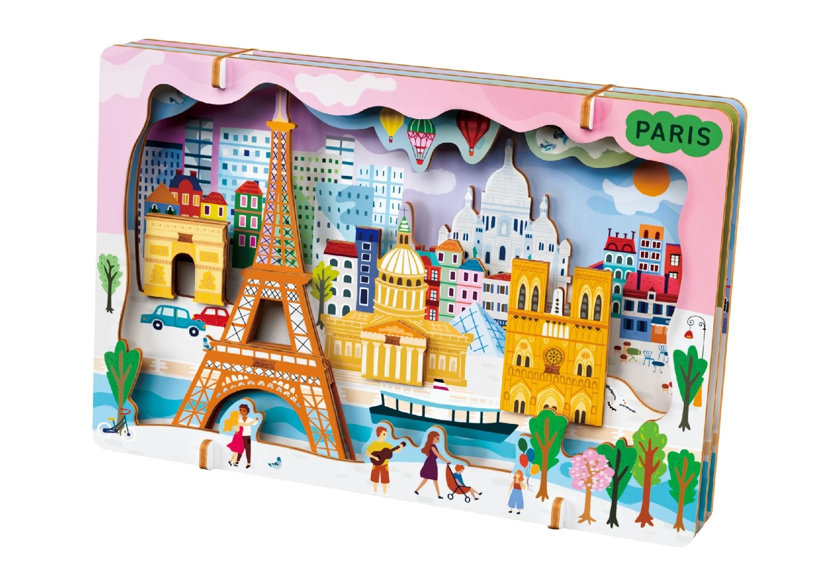 Lets Travel Together 3D Cityscape (AVPZ245079) - Paris Wooden