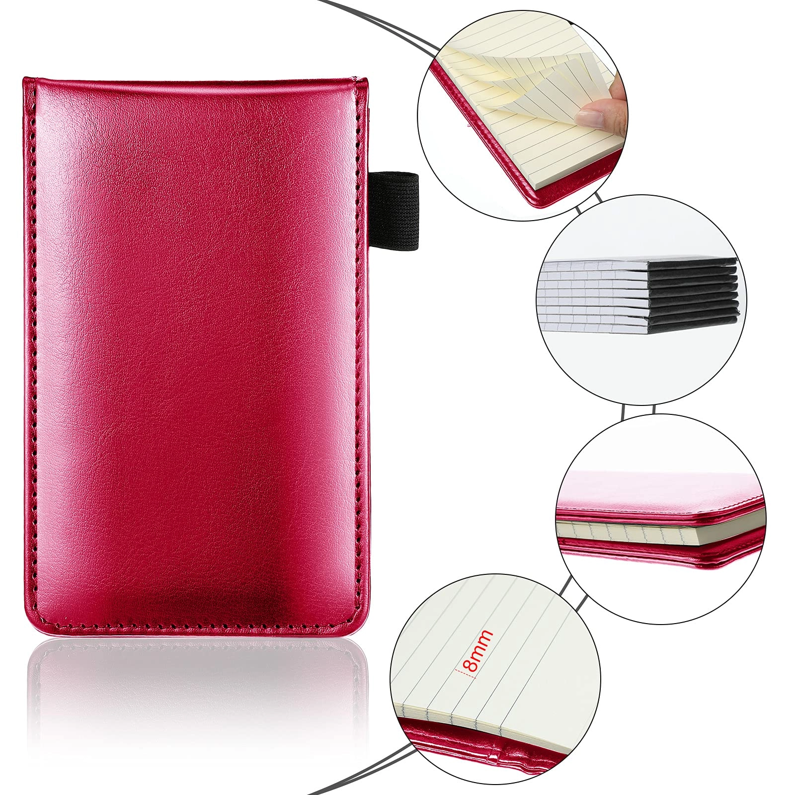 Mini Pocket Notepad Holder - 50 Lined Sheets 10 Pcs