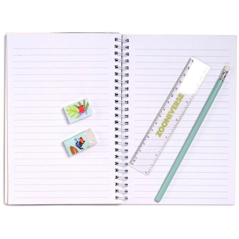 Zooniverse Ring Bound Notepad + Pencil Case - 6 Pieces