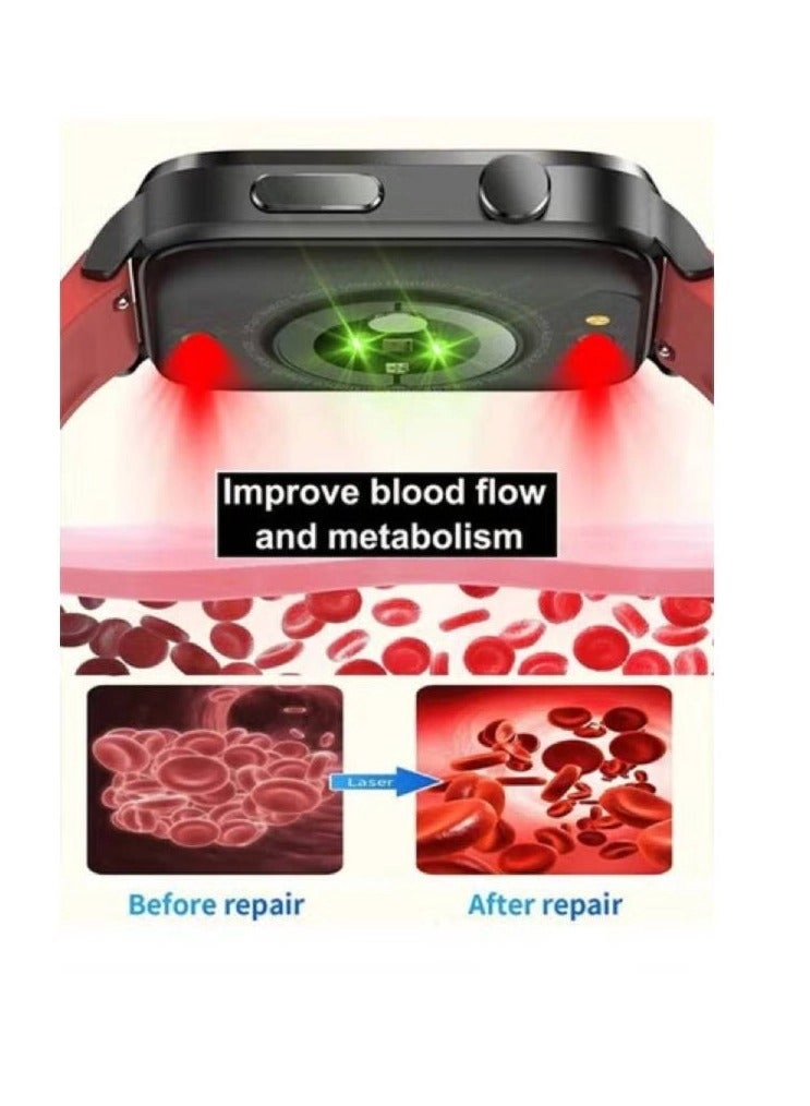Smart Health Laser Therapy Watch - Dual-probe 650nm 1.70" full-touch HD AMOLED