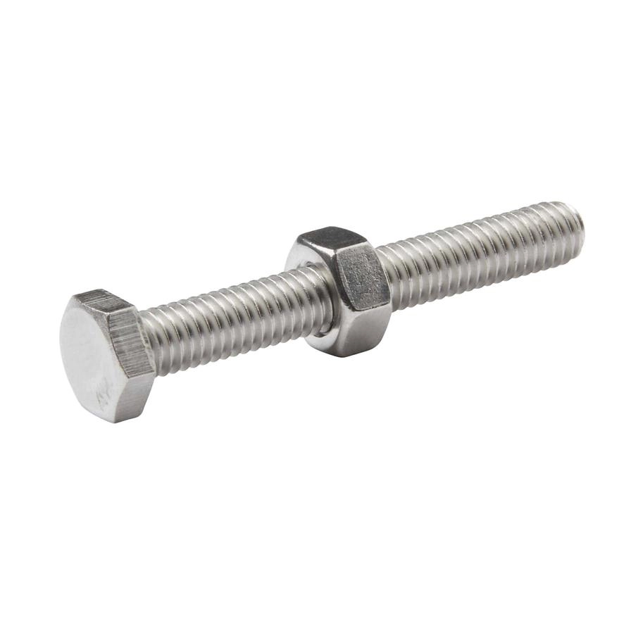 Hex Stainless Steel Bolt & Nut - 45mm M6