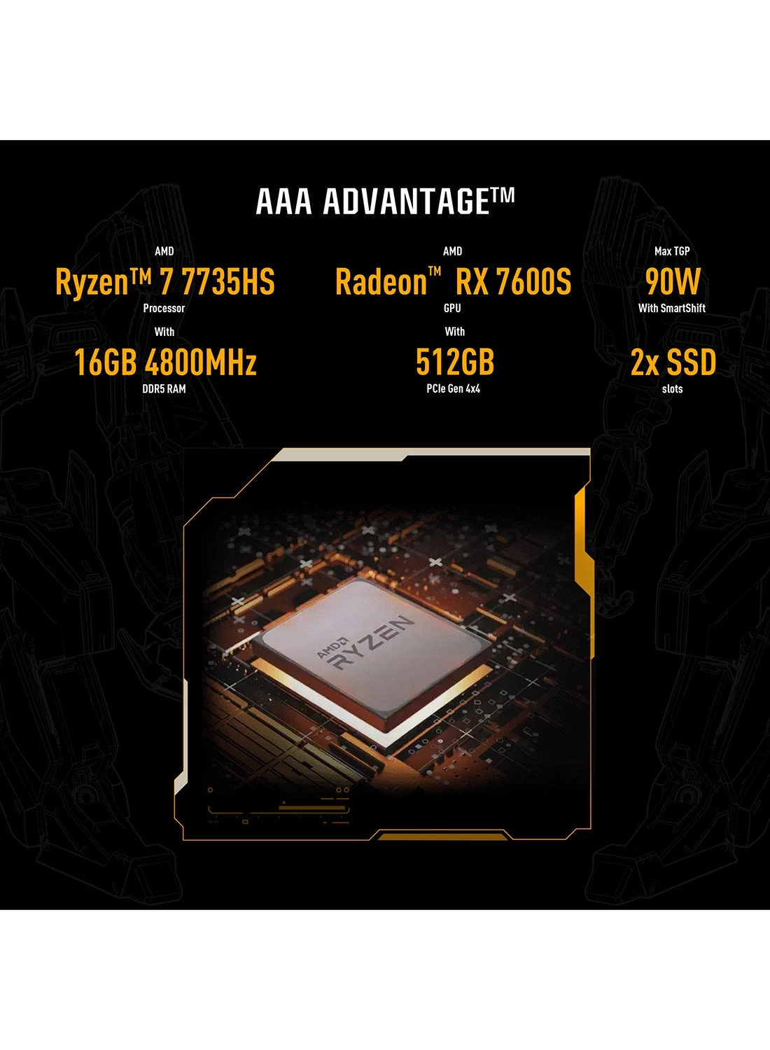 TUF Gaming A16 FA617NS-N3002W - 16'' Ryzen 7-7735HS 16GB DDR4 512GB SSD