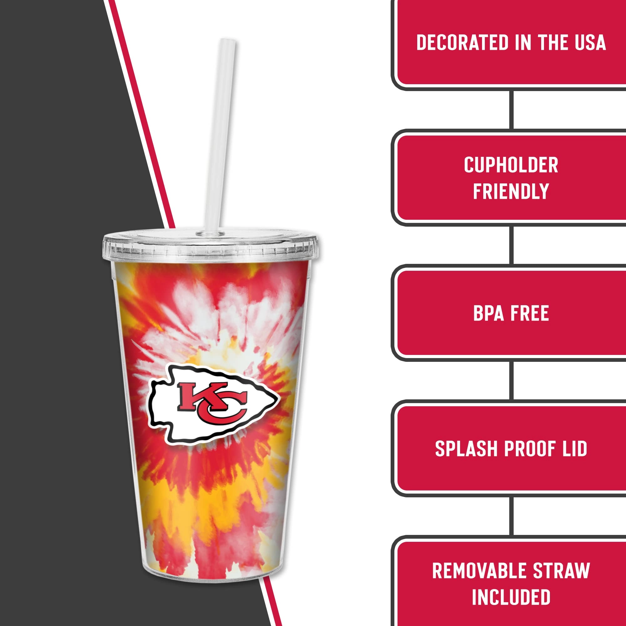 NFL Football Metallic Tie Dye Tumbler - 473ml